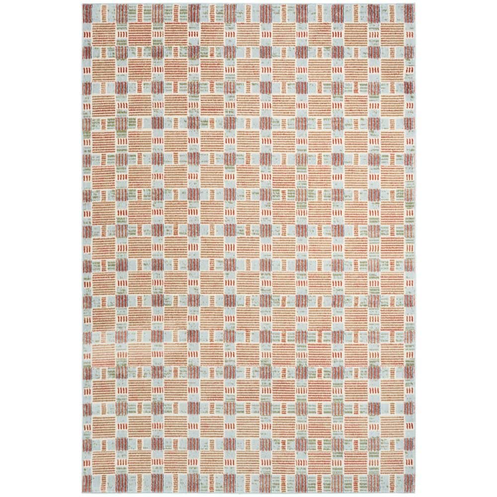 Nourison Nordic Rust Multicolor 4 ft. x 6 ft. Geometric Contemporary ...