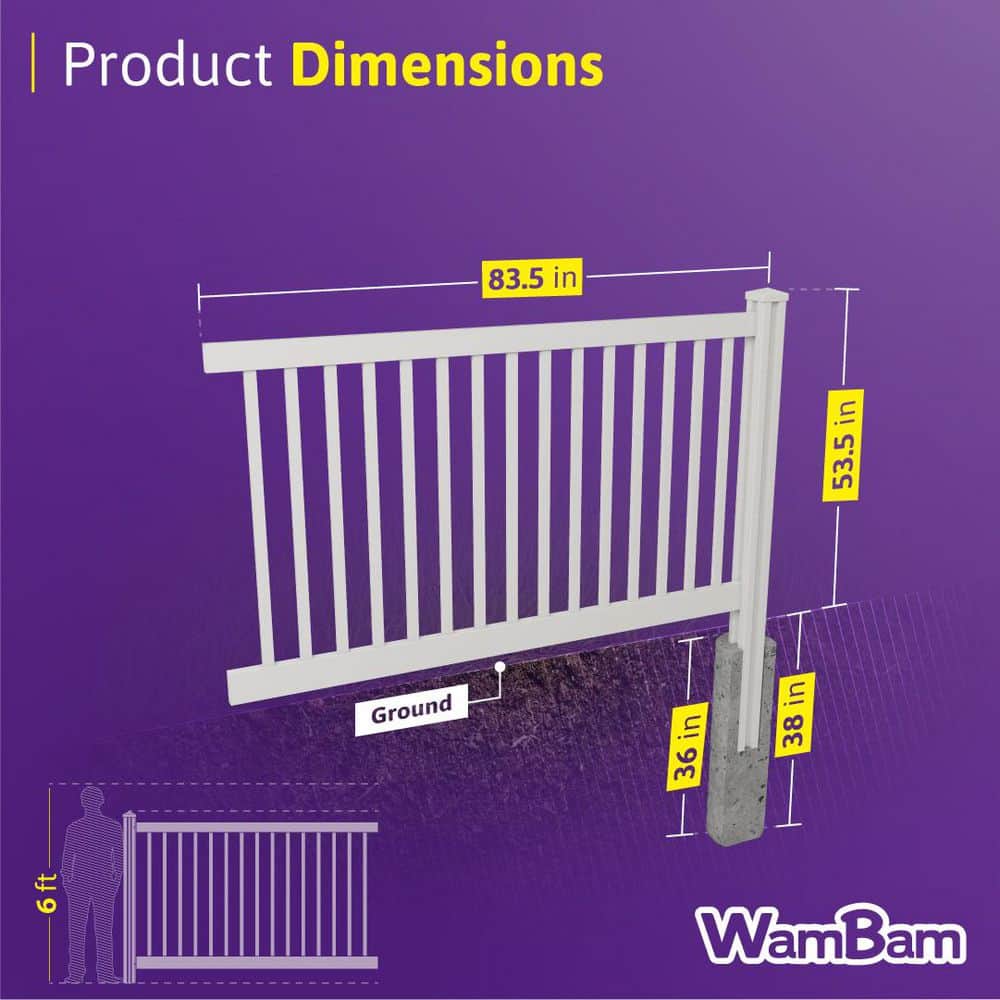 4 ft. White Vinyl Flat-Top Pool and Yard Fence Panel