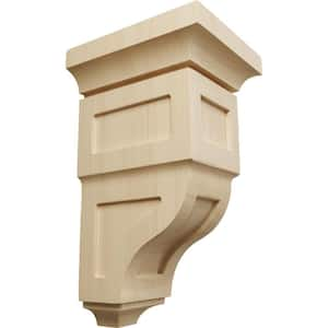 5 in. x 10 in. x 5-3/4 in. Rubberwood Medium Reyes Wood Corbel