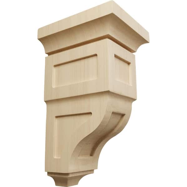 Ekena Millwork 5 in. x 10 in. x 5-3/4 in. Rubberwood Medium Reyes Wood Corbel