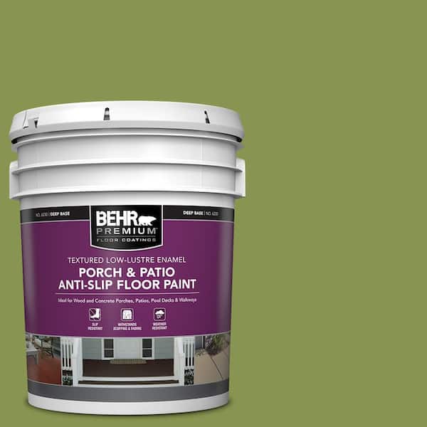 BEHR PREMIUM 5 gal. #M360-6 Bold Avocado Textured Low-Lustre Enamel Interior/Exterior Porch and Patio Anti-Slip Floor Paint