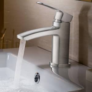 Fiora Single Hole Single-Handle Low-Arc Bathroom Faucet in Brushed Nickel