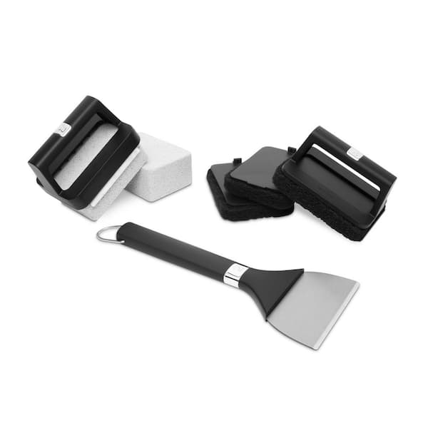 Weber Black and White Griddle Cleaning Kit in 8-Piece Set