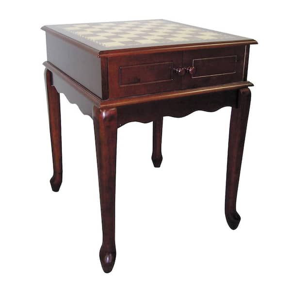 ORE INTERNATIONAL Cherry Chess End Table