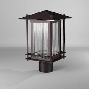 Hadley Burnished Bronze Cast Aluminum Line Voltage Outdoor Weather Resistant Post Light with Integrated LED