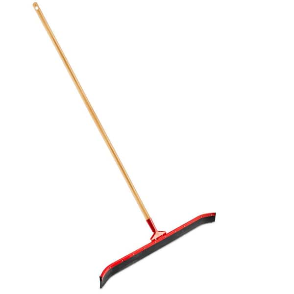 36 in. Curved Rubber Floor Squeegee with 60 in. Wood Handle (4-Pack)