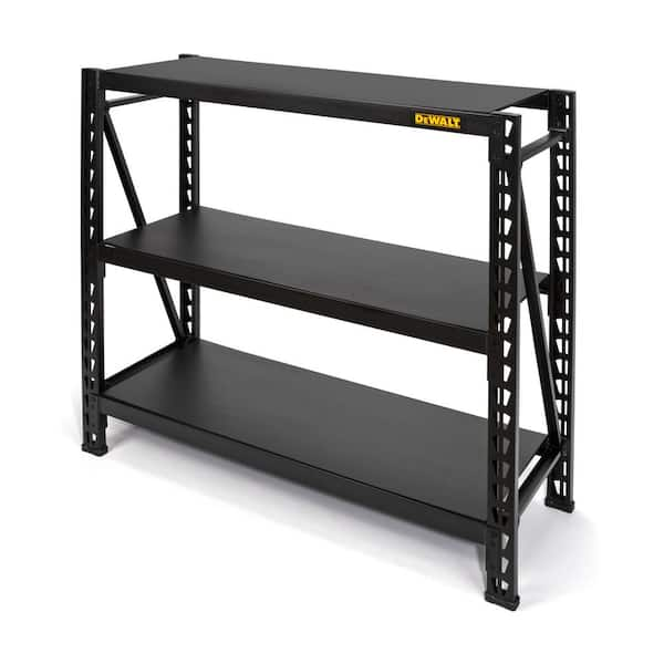 3-Tier Steel Garage Storage Shelving Unit Black (50 in. W x 48 in. H x 18 in. D)