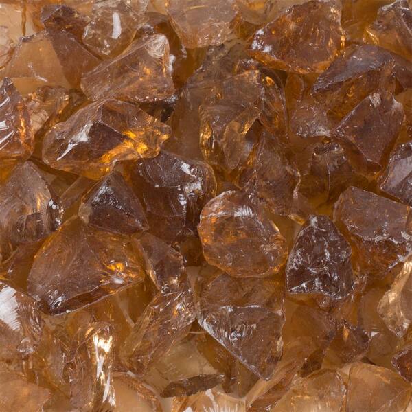 Pleasant Hearth 20 lbs. Amber Tempered Glass Rocks