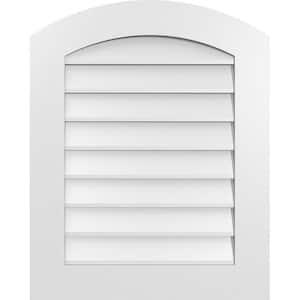 24 in. x 30 in. Arch Top Surface Mount PVC Gable Vent: Functional with Standard Frame
