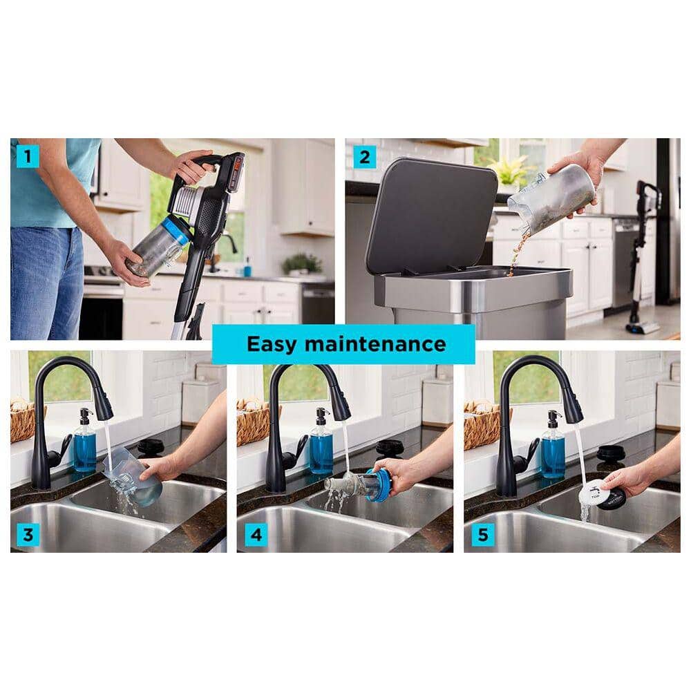 Black and Gray Convertible Cordless Stick Vacuum for Pets