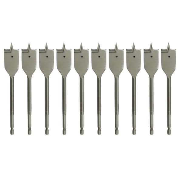 Drill America 1-3/8 in. x 6 in. Carbon Steel Spade Bit (10-Pieces)