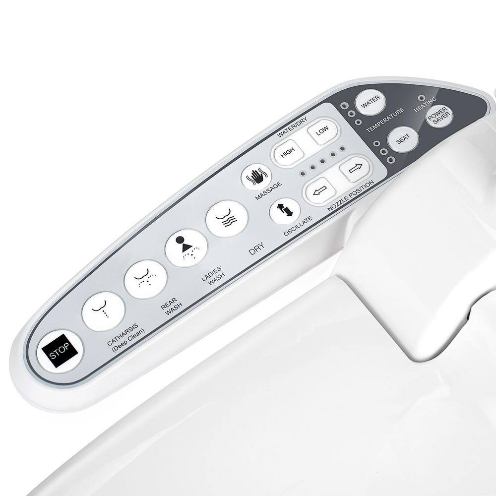 Glossy White Electric Elongated Bidet Toilet Seat