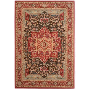 Mahal Red 7 ft. x 9 ft. Border Area Rug