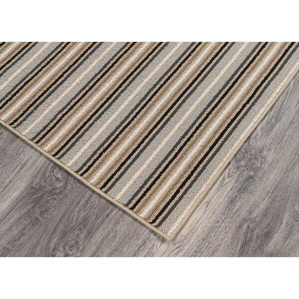 Nantucket Mutlicolor Earth Tone 3 ft. x 5 ft. Stripe Rectangle Area Rug