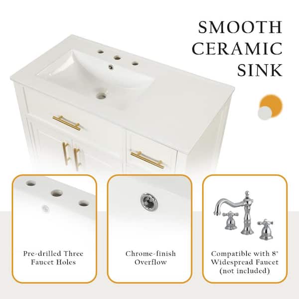 Staykiwi 36 in. W x 18 in. D x 34 in. H Freestanding Bath