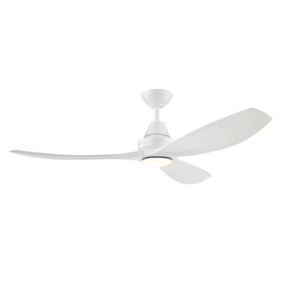 Home Decorators Collection Levanto 52 in. LED Indoor/Outdoor White Ceiling Fan with Light