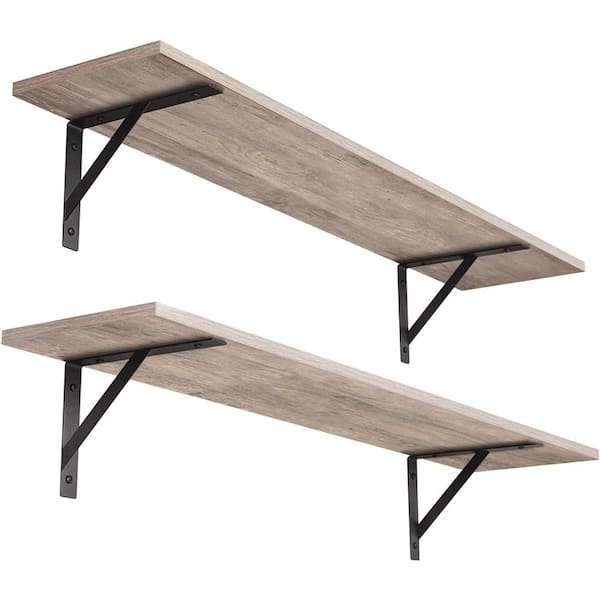 31.5 in. W x 7.9 in. D Decorative Wall Shelf, White Wall Mounted Shelves Set of 2