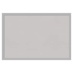 Hera Chrome Framed Grey Corkboard 25 in. x 17 in Bulletin Board Memo Board