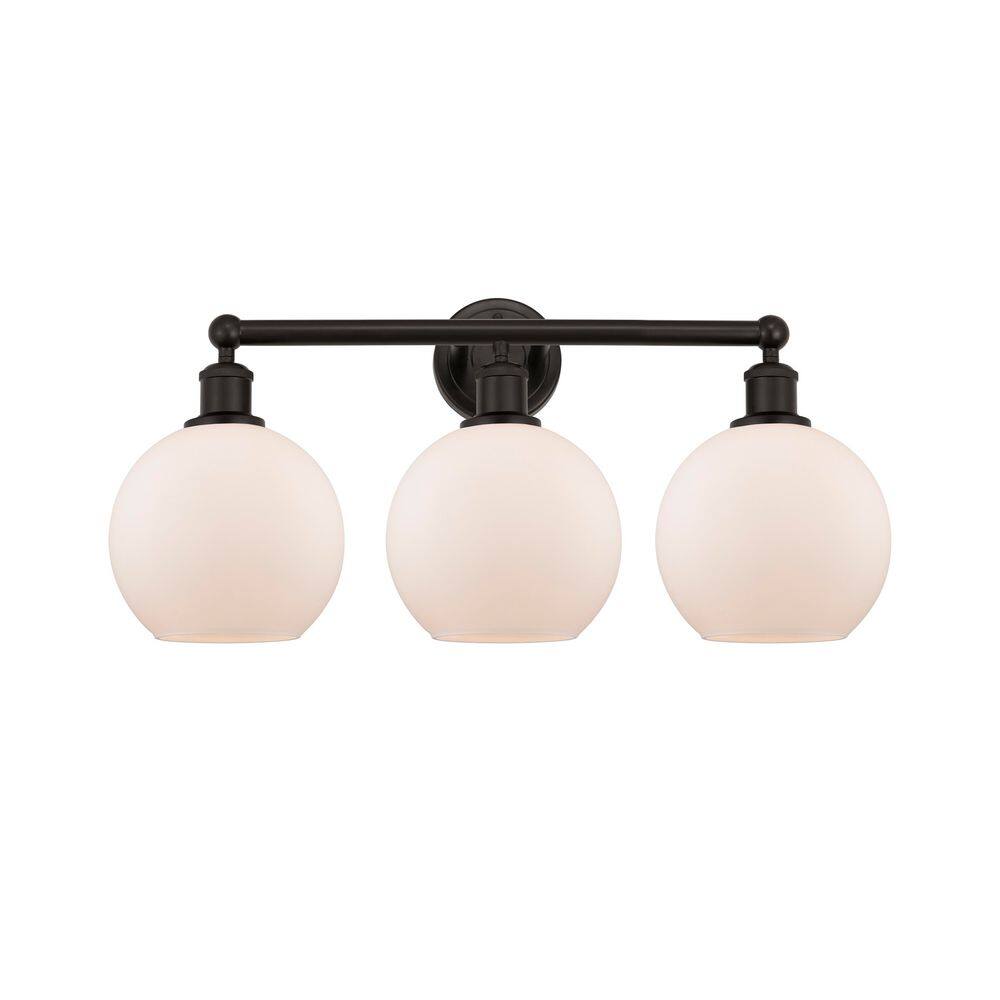 Athens 26 in. 3-Light Oil Rubbed Bronze Vanity Light with Glass Shade price history on PriceWatchPro