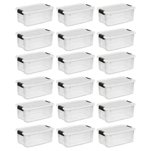18 Qt. Ultra Latch Storage Box in Clear Base and White Lid (18-Pack)