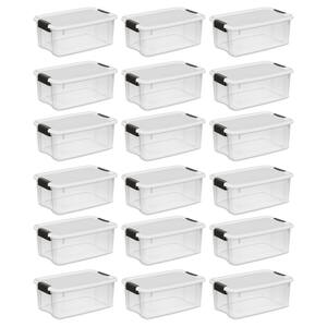 18 Qt. Ultra Latch Storage Box in Clear Base and White Lid (18-Pack)