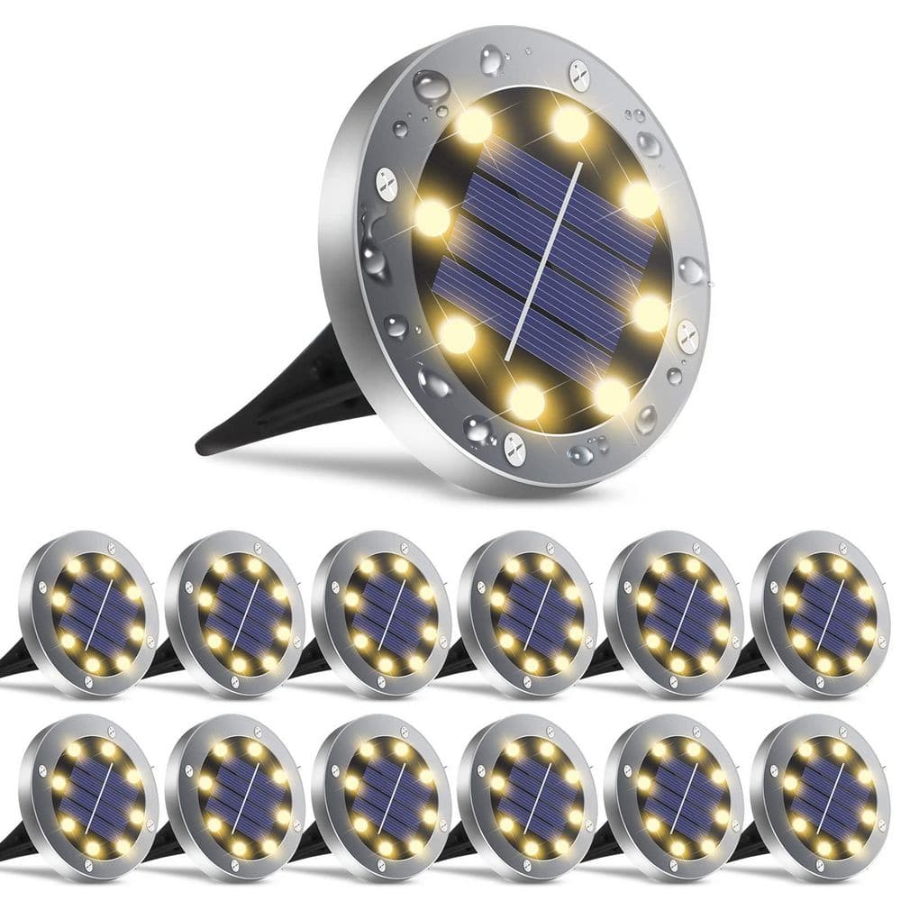 12-Pack Waterproof Solar Pathway Lights, In-Ground Lights Lighting Decor for Garden, Lawn and Patio price history on PriceWatchPro