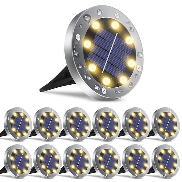 12-Pack Waterproof Solar Pathway Lights, In-Ground Lights Lighting Decor for Garden, Lawn and Patio