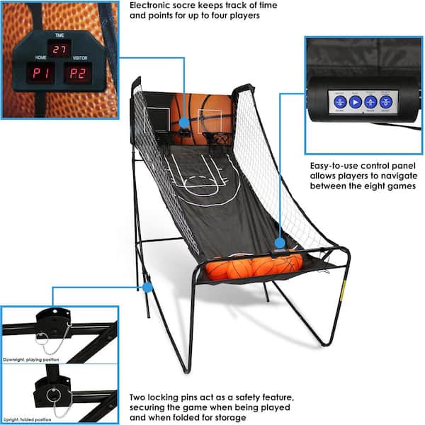  Saturnpower Shot Creator Indoor Basketball Arcade Game  Foldable Electronic Double Shootout Sport Game Official Home Dual Shot  Basketball 2 Player with 4 Balls : Sports & Outdoors
