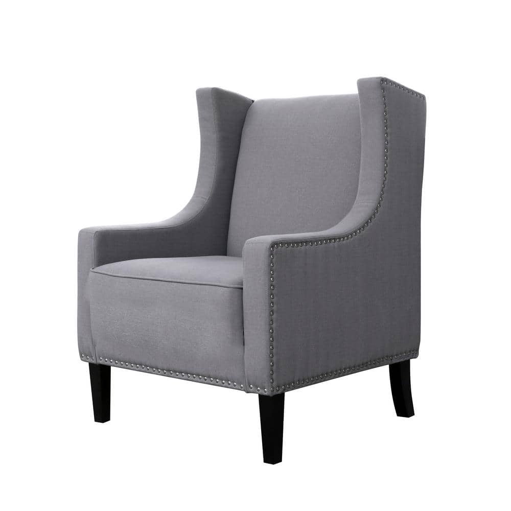 grey nailhead accent chair