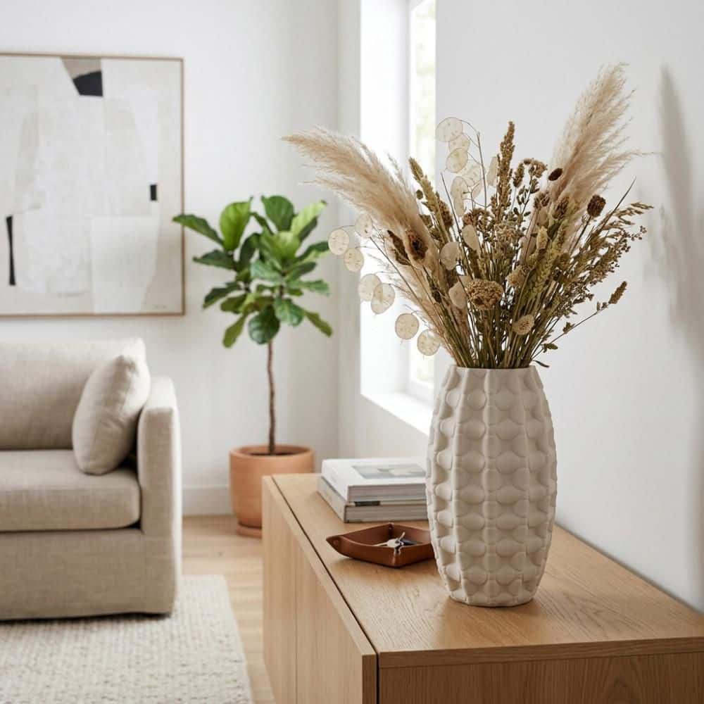12 in. Ivory/Tan Ceramic Bud Decorative Vase price history on PriceWatchPro