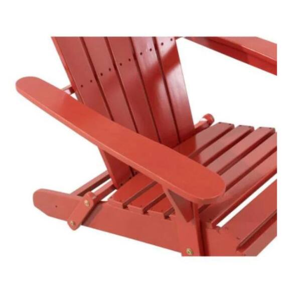 hampton bay chili red folding outdoor adirondack chair