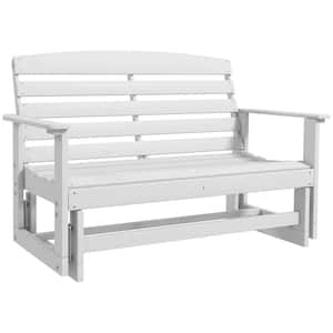 Outdoor Glider Bench at an Angle from 0-45° for 2 People White Color