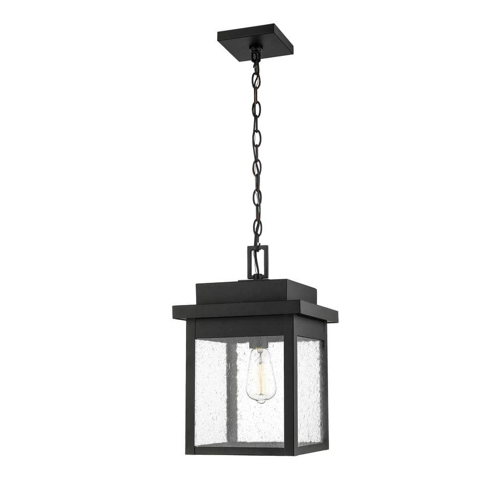 Millennium Lighting 1-Light 13 in. Powder Coat Black Outdoor Lantern Pendant