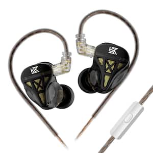 Ear Monitor Black Wired Gaming Earbud Dynamic Driver Semi-Open HiFi Bass Earphone 3.5mm Jack Earbud & In-Ear with Mic