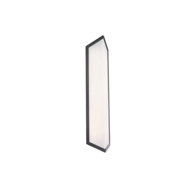 WAC Lighting Corte 24 in. Black Outdoor Hardwired Wall Light 3-CCT 3000K-3500K-4000K Set to 3000K LED