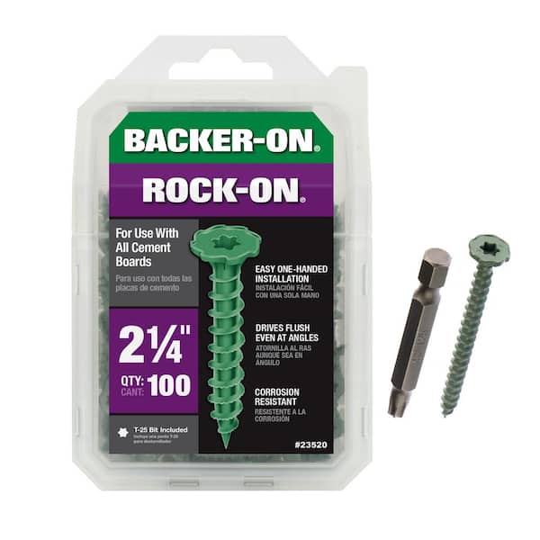 BackerOn 9 x 21/4 in. Star Drive Serrated Head Cement Board Screws (100Pack) 23520 The