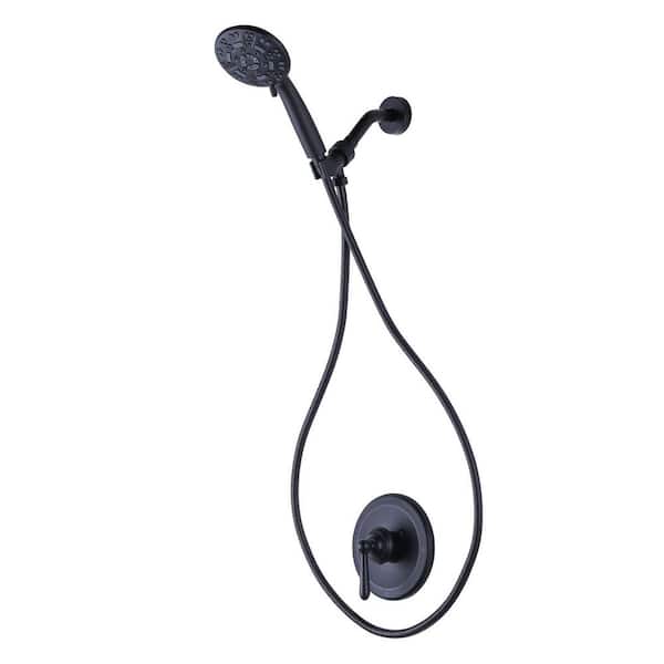 Single Handle 7-Spray Shower Faucet 1.8 GPM with Pressure Balance in Matte Black (Valve Included)