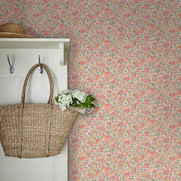 Laura Ashley Laura Ashley Loveston Coral Pink Wallpaper 121076