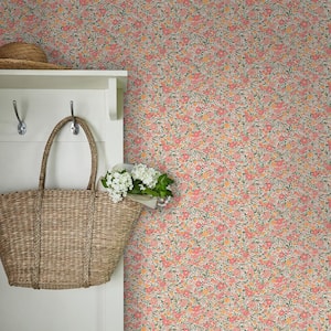 Loveston Coral Pink Non-Woven Paper Removable Wallpaper