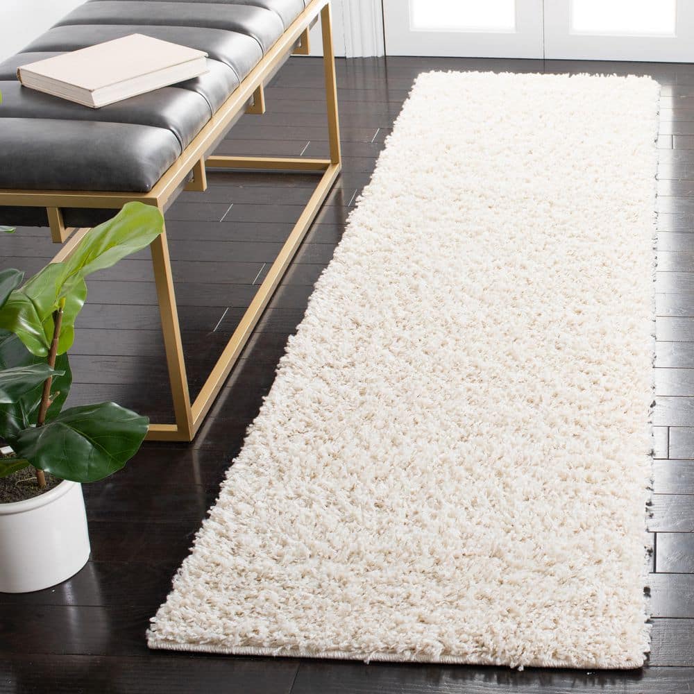 Venus Shag 2 ft. x 6 ft. Ivory Solid Color Runner Rug price history on PriceWatchPro