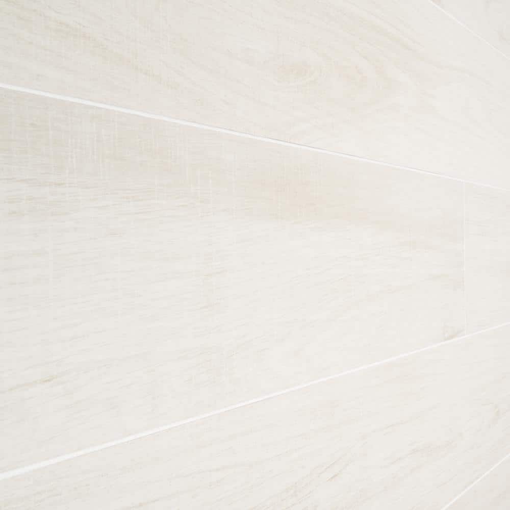 Montgomery White 8" x 48" Matte Porcelain Wood Look Tile