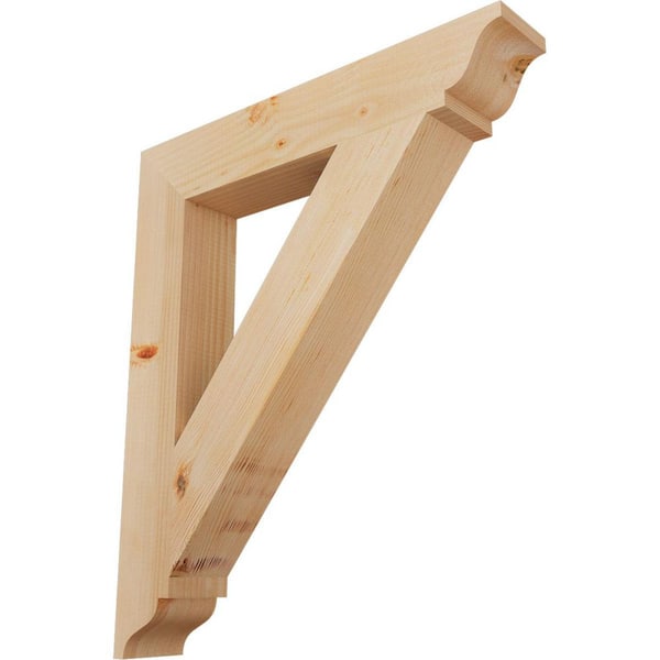 Ekena Millwork 3.5 in. x 28 in. x 24 in. Douglas Fir Traditional Smooth Bracket