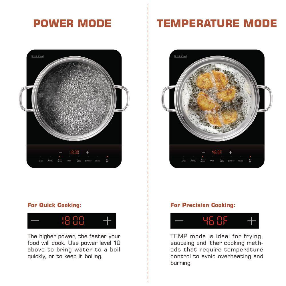 Empava Black Portable Single Burner Induction Cooktop