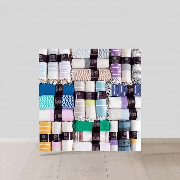 KAFTHAN Textile Plaid Turkish Cotton Bath Towels (Set of 4),  59Lx35Wx0.5H - Foods Co.