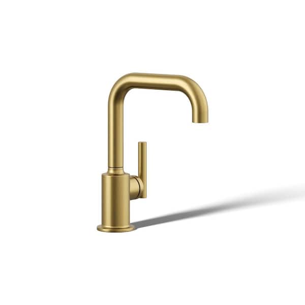 Purist Single-Handle Beverage Faucet in Vibrant Brushed Moderne Brass