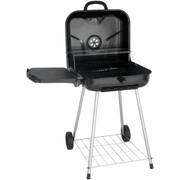 22 in. Square Charcoal Grill with Foldable Side Shelf in Black