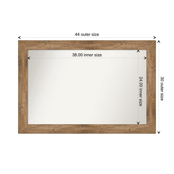 Amanti Art Owl Brown 43.5 in. W. x 29.5 in. Custom Non-Beveled Wood Framed Bathroom Vanity Wall Mirror