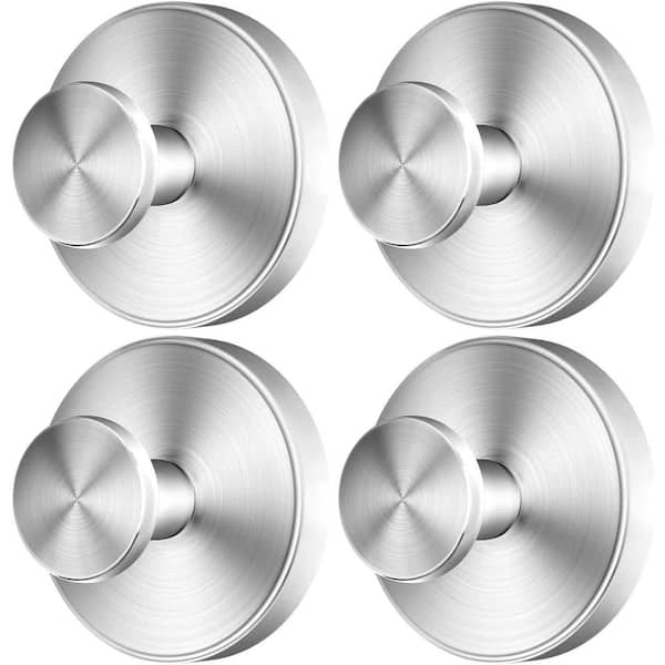 4 Pack Stainless Steel Suction Cup Hooks in Brushed Silver 15lb Hold for Shower, Glass, Mirror