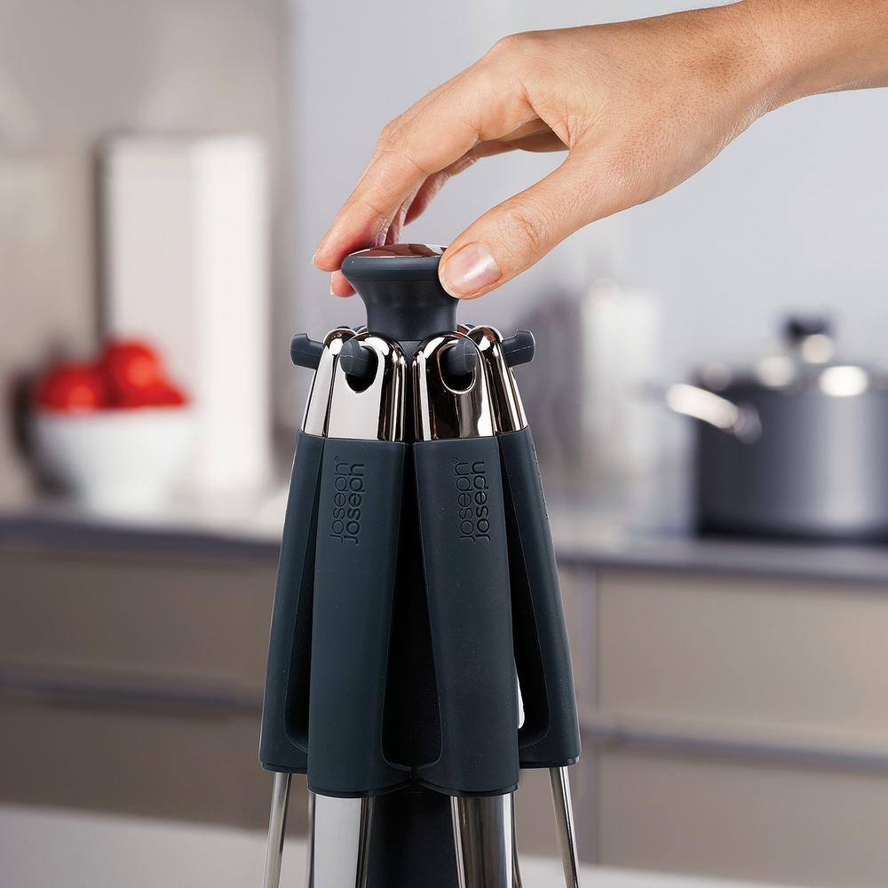 Stainless Steel and Silicone 6-Piece Rotating Kitchen Utensil Set