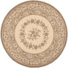 SAFAVIEH Courtyard Cream/Brown 7 ft. x 7 ft. Round Border Indoor ...